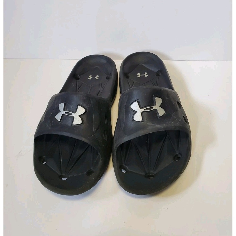 Under Armour Slides Mens 7 Locker III Black Slip On Athletic Shower Sandals
